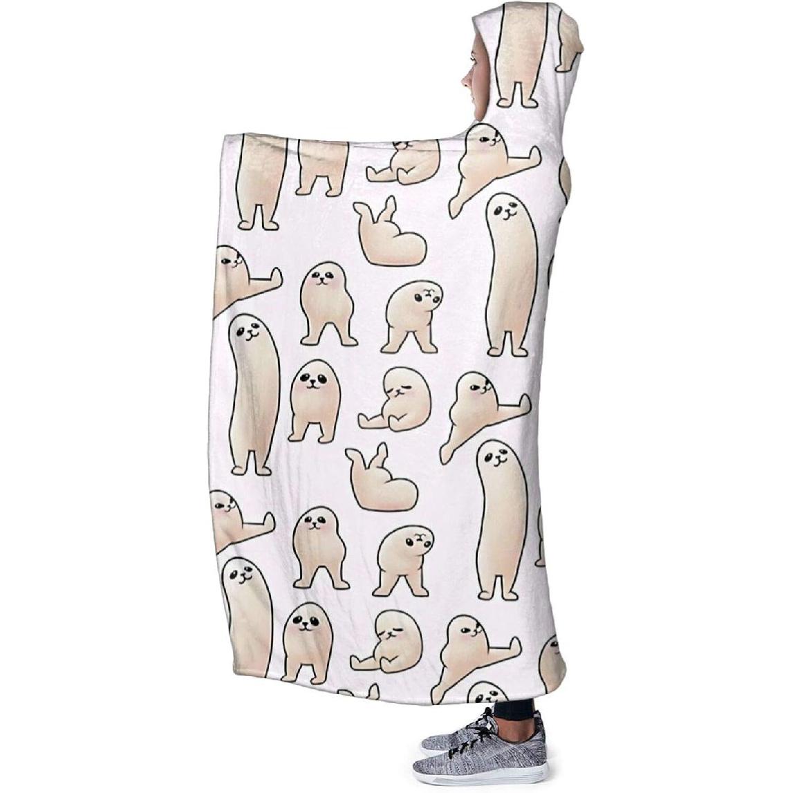 Hooded Blanket Fun Soft Eggdog Comfortable Throw Blankets for Four Seasons Anti-Pilling Flannel Wearable Blanket Suitable for Sofa Blankets for