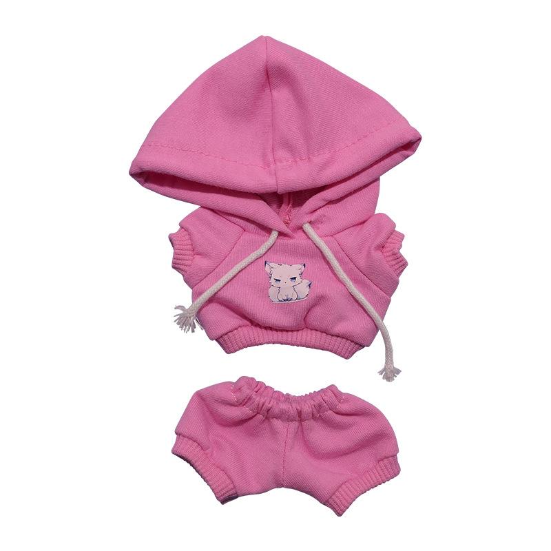 Labubu Hoodie Set: Einfarbige Puppenkleidung mit Anhänger für Erste & Dritte Generation, 17cm austauschbare Plüsch-Merchandise.