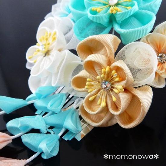 Hair Hanging Wisteria Hair Accessory Tsumami-zaiku Ornament, Coming-of-Age Ceremony, Wedding, Kimono, Yukata,