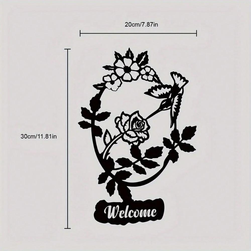 Wrought Iron Fleur de Lis Door Sign, Elegant Metal Wall Decor for Home Entrance, French Theme Cafe Boutique Art Hanging