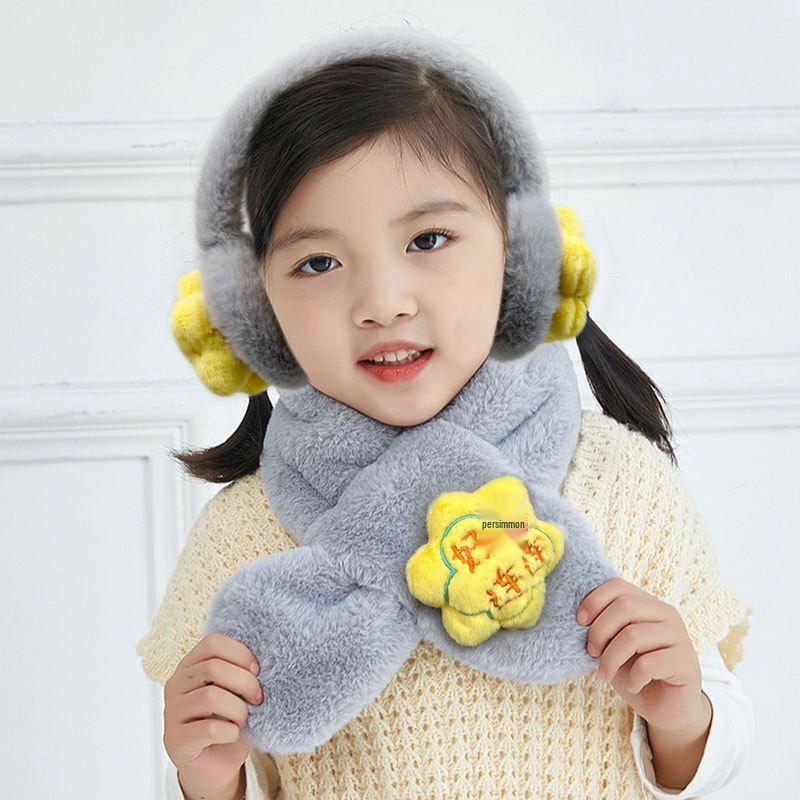 2025 Children's Cartoon Rabbit Fur Scarf – Thickened, Plush, Autumn/Winter Baby Neck Warmer for New Year and Christmas.