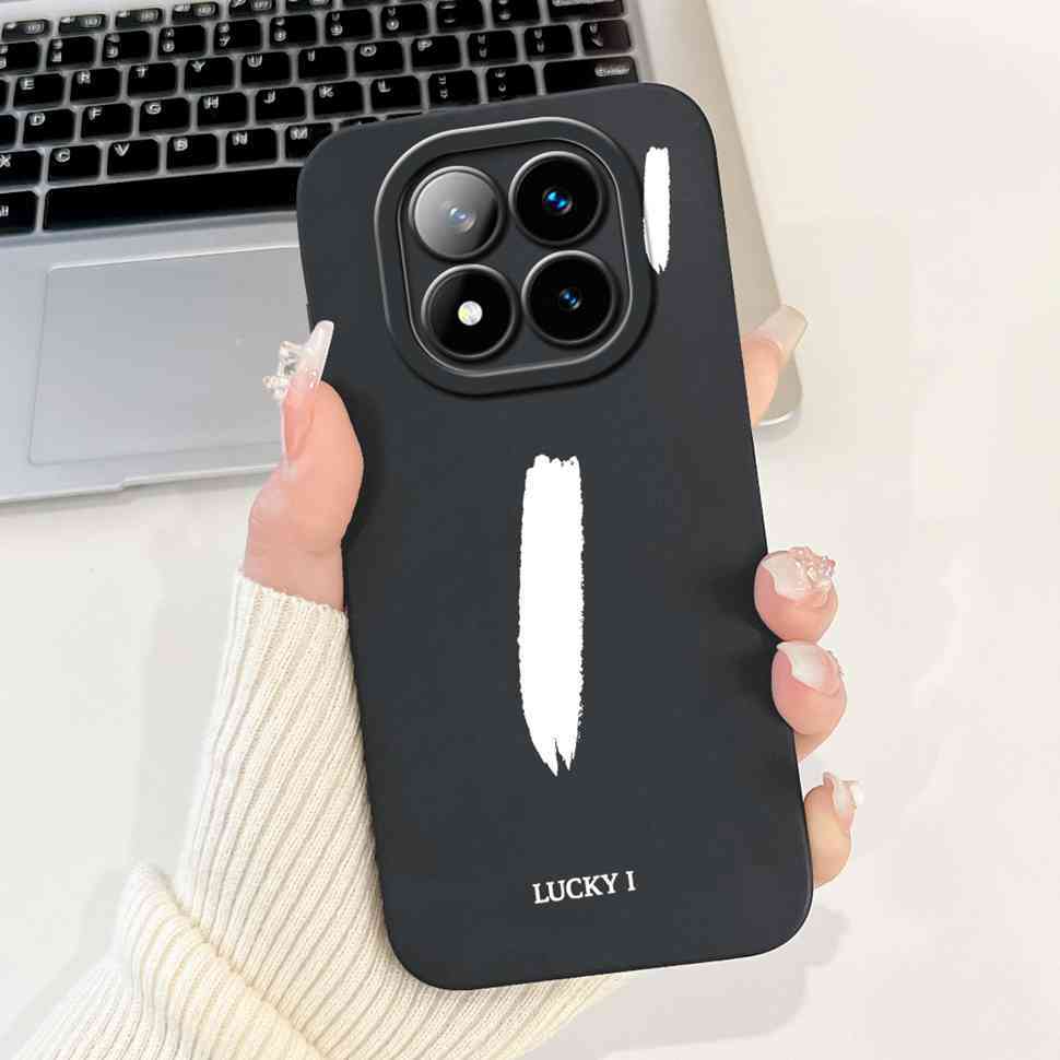 For Xiaomi Redmi Note 14 Pro+ 5G Case Black Lucky Letter A-Z Soft Silicone Cover For Redmi Note 14Pro Plus 5G 6.67" Phone Cases