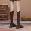 But Knee-thin Long Boots Thick-soled 2025 New Single Boots Flat-bottomed Tall Women's Spring and Autumn Long Boots Retro British Style