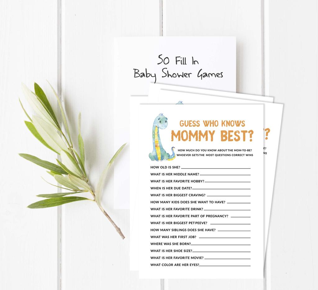 Inkdotpot Baby Shower Game Set Of 50 BabyA AlphabetA ABCA Game Dinosaur Jungle Animals Party