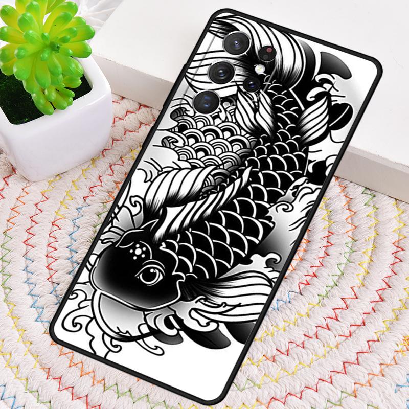 Japanisches Tattoo Fisch Silikon Handyhülle Für Samsung Galaxy note 10 pro S26 S25 S24 S23 S22 S21 Plus S25Ultra Capa Cover