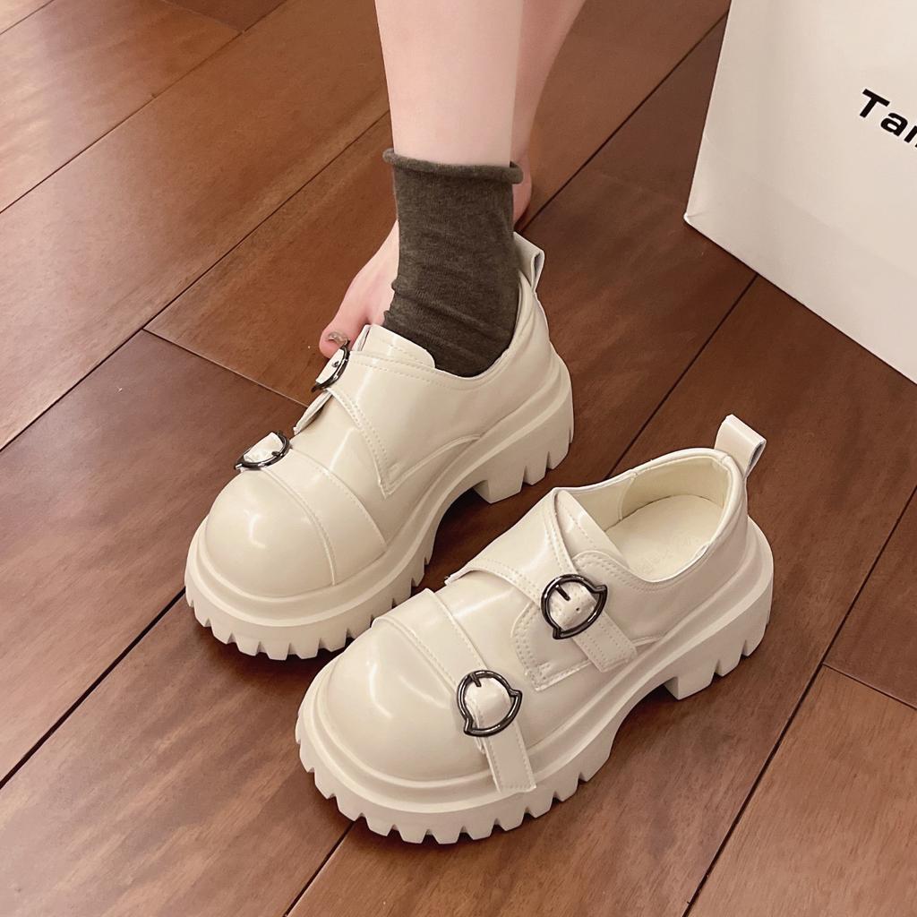 Platform muffin small leather shoes women's 2025 new spring Japanese college JK single shoes loafers Mary Jane women