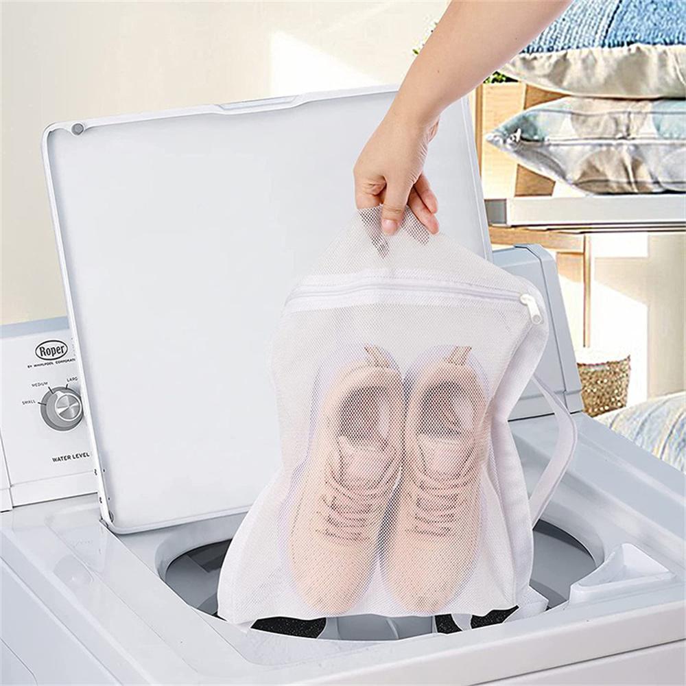 1 Pack Sneaker Dryer Bag, Dryer Door Shoe Net with Elastic Straps, Sneaker Laundry Bag for Shoes, White, 15.5 Inch x 15.5 Inch