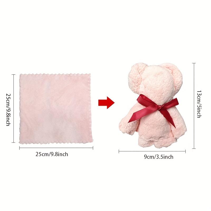 Set of 6 Soft Plush Bear Towels with Bag, Functional Cartoon Doll Gifts, Home Decor, Room Decoration, Birthday Party Supplies