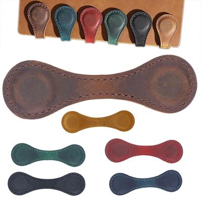 Magnetic Bookmark PU Leather Book Marker Clip Vintage Notebook Marker DIY Bookmarks for Men Women