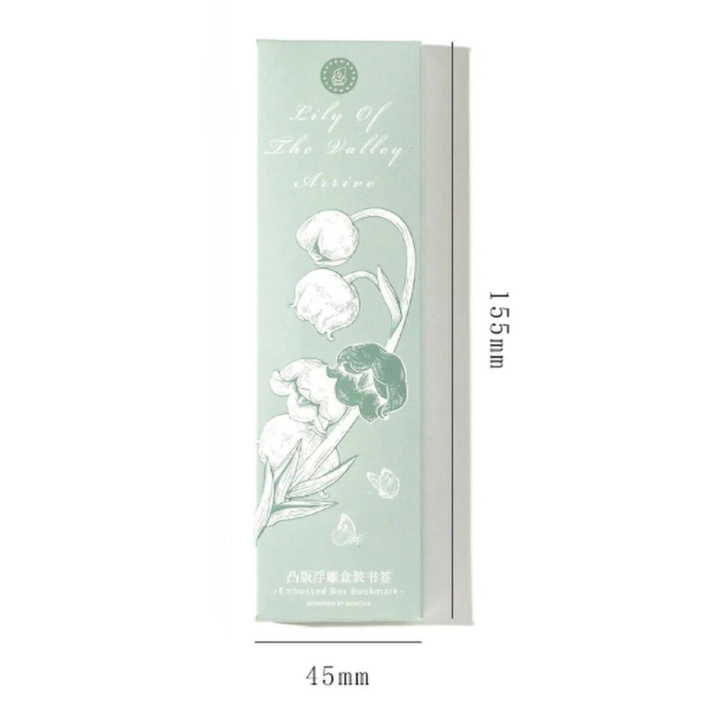 20pcs/Box Relief Flowers Bookmark Fresh Literature and Art Style Journal Decoration Reading Bookmarks Stationery