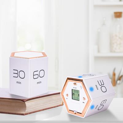 Multi-Hexagon Cube Timer Gravity Sensor Digital Timer with LED Screen Sound Alarm Silent Operation