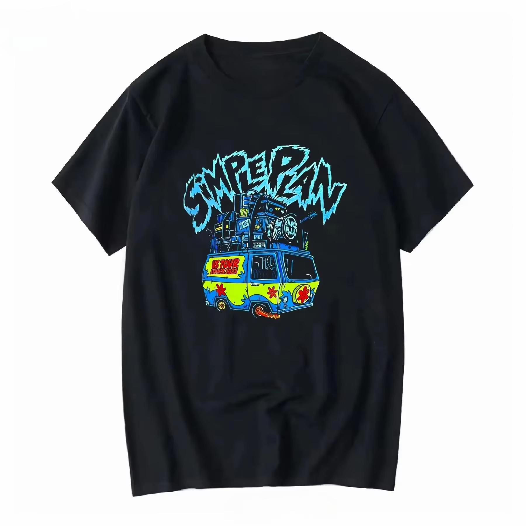 Simple Plan Us Tour Summer 2026 Black Cotton All Size T Shirt Vintage Graphic Comfortable Breathable Stretched S
