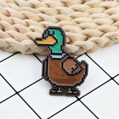 Spilla Spilla Anatra Pixel Retrò - Spilla Metallo Fumetto Testa Verde Accessorio Moda Regalo