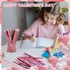 24 Pieces Valentine's Day Pencils for Kids Valentines Pencil Bulk Holiday Pencils with Top Erasers Pencils for Valentine's Day Gifts Party Favors