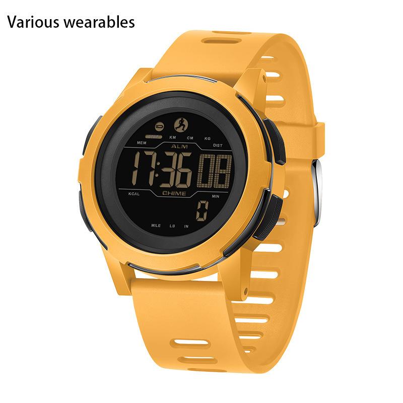 Calorie Pedometer Electronic Watch Waterproof Multifunctional Sports Shockproof Smart Alarm Clock Watch for Men and Women