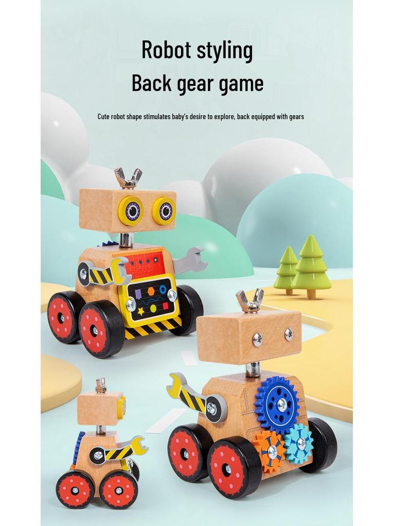 Wooden DIY Kids' Nut Assembly Tool Set - Educational Puzzle Toy for Ages 3-5