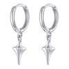Punk Metal Star Pendant Hoop Earrings for Men Women, Silver Color Simple Drop Earrings, Creative Gothic Hip-hop Jewelry Gift