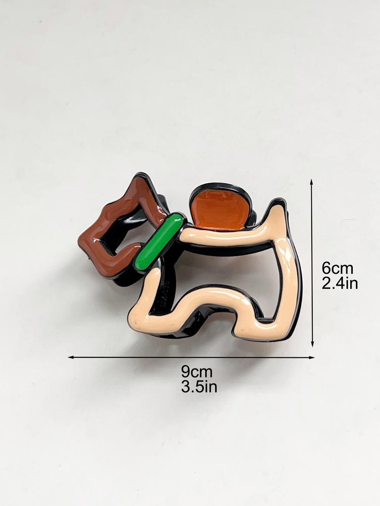 1Pcs Cute Dog Colorful Large Hair Claw Clip for Women Girl,3.5Inch Banana Clip for Thick Hair,Nonslip Hair Pins Hair Accessories