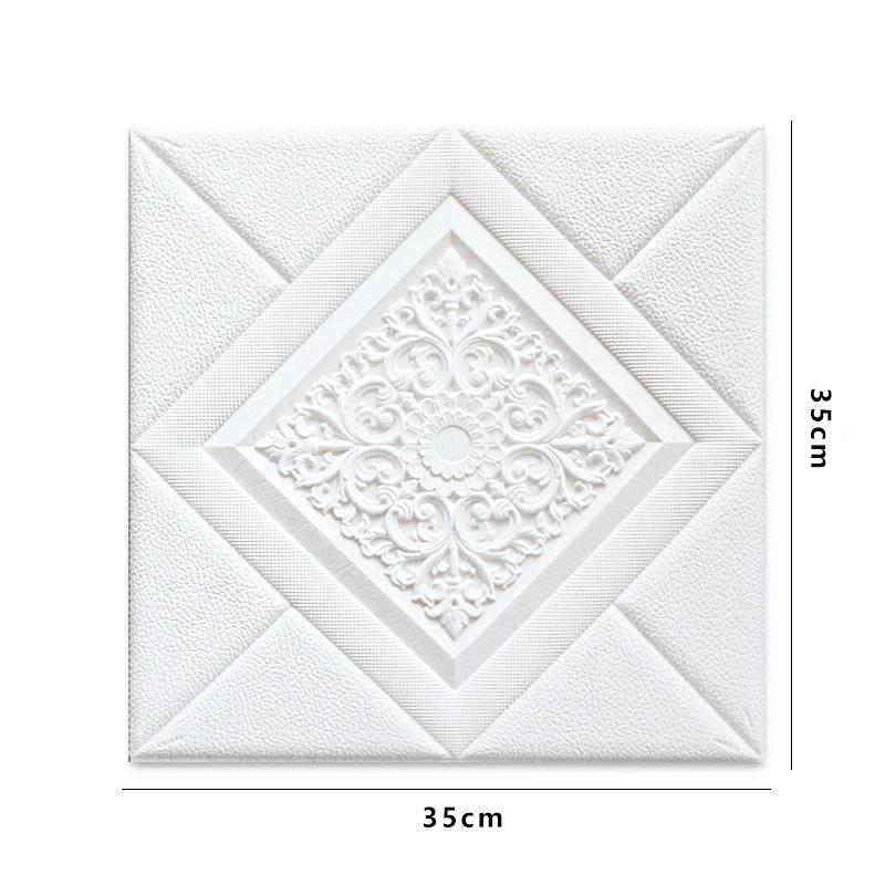 12pcs 3D Wall Panel Home Decoration Wall Sticker Living Room Foam Self-Adhesive Wallpaper Waterproof And Mildew-Proof Wallpaper