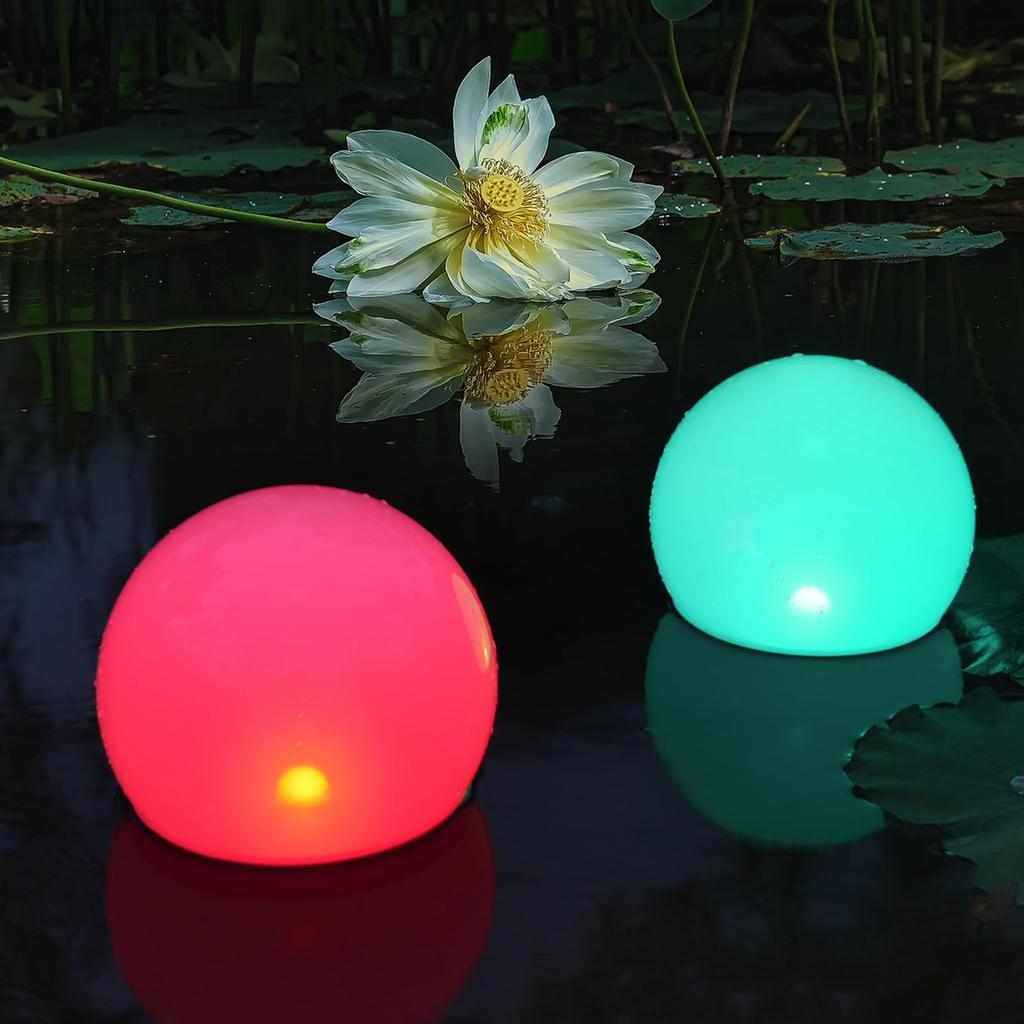 GWSOLAR Pool Ball 20cm 60lm Smart Stays On Until the Next Warm and Seven Color Options As a Decorative Light or Floating Ball No Wiring Waterproof To