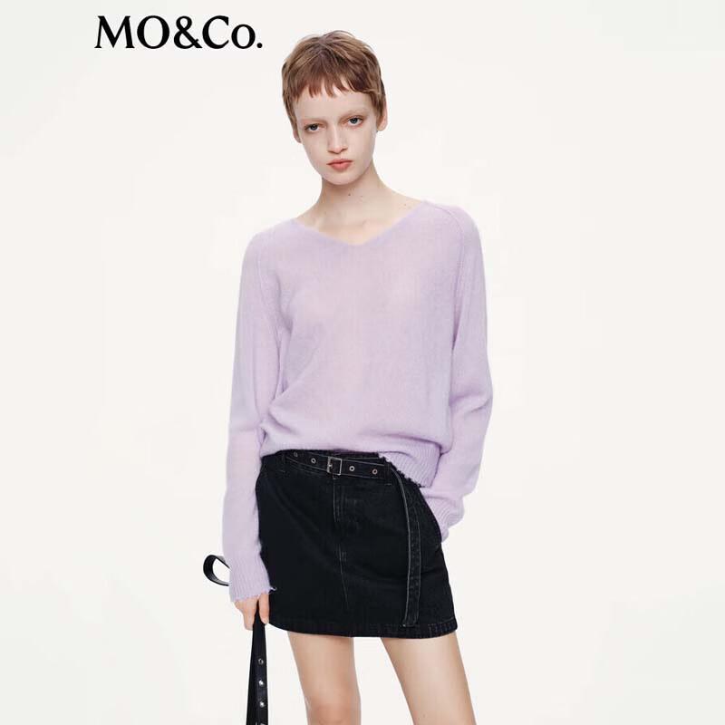 MO&Co. Women's V-Neck Loose Knit Sweater