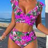 2025 European & American Women's Sexy Ruffle Backless Bikini Swimsuit