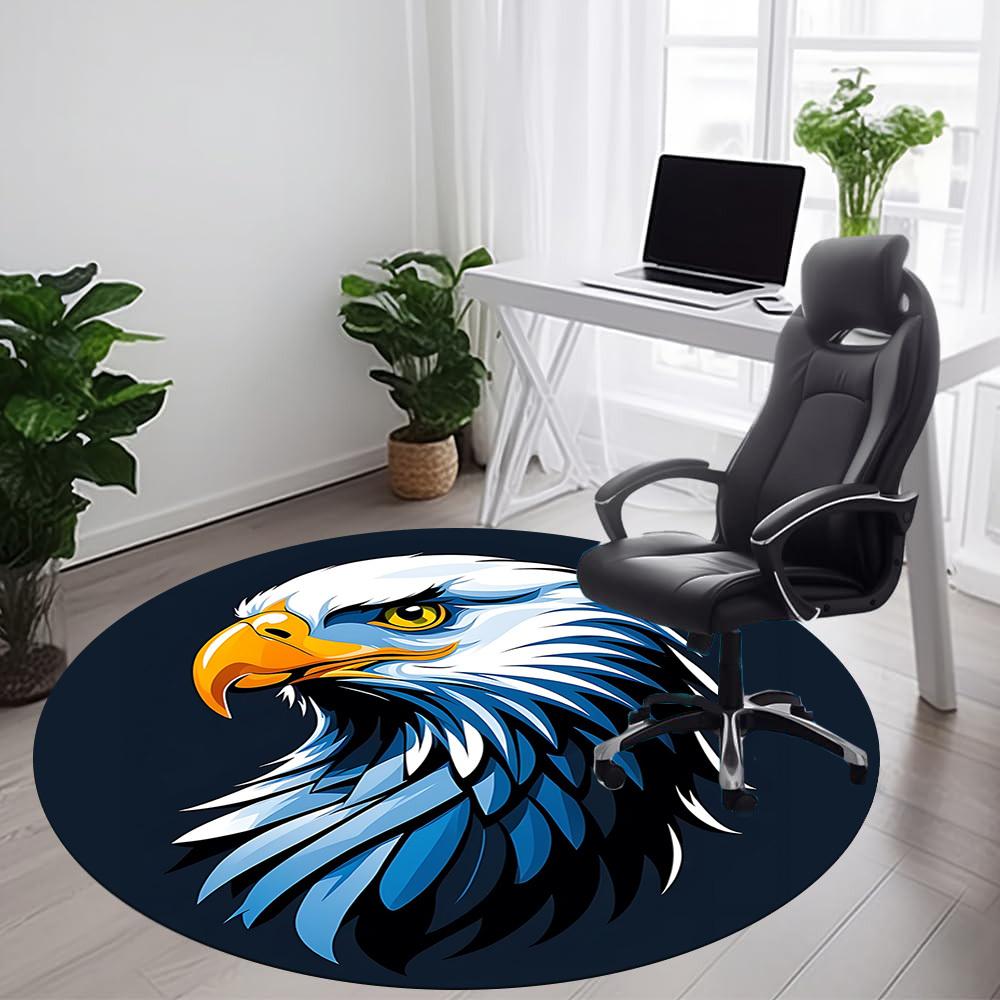 1pc Eagle Emblem Office Round Area Rug, Under Office Chairs Bedroom Living Room Home Decor, Room Deco