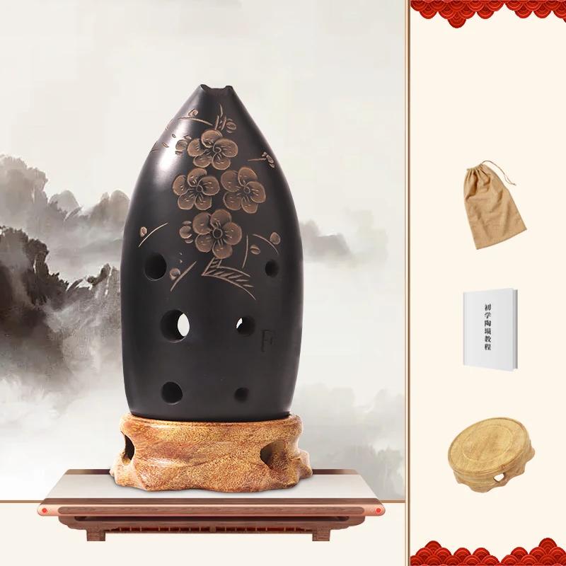 8/10 Holes Chinese Ancient Xun Professional Pottery Ocarina Music Flute F Tone Beginner Practice Traditional Musical Instruments