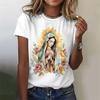 Virgin Mary Pattern T-shirts Our Lady Of Guadalupe 3d Print Women Casual O-neck T Shirt Y2k Harajuku Tees Tops Female Clothing