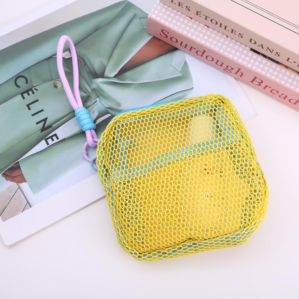Big Colorful Mesh Makeup Bag for Travel Water-Resistant Cosmetic Organizer Pouch with Zipper for Toiletries Makeup Bag for Women