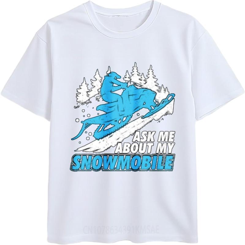 Essential Tee Rock For her Oneck tshirt Streetwear Snowmobile Rider In Winter Forest Scene Trendy For him tees Quick Dry Shirt