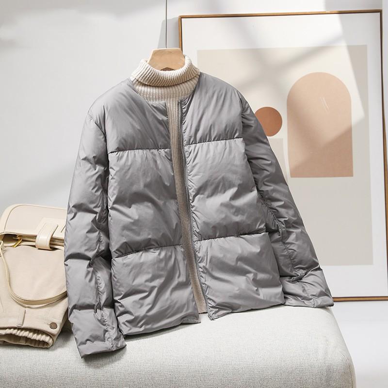 Women's autumn and winter new collarless liner with coat light down jacket women's short slim and thin coat