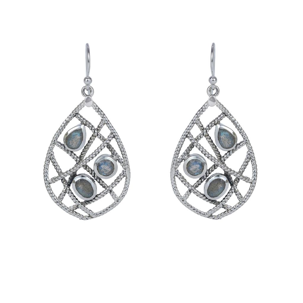 Handmade Garnet Earrings, 925 Sterling Silver Earrings, Designer Jewelry, Gift for Wife