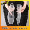 Fashion Versatile Transparent Crystal Fashion Sandals 2025 Summer New Outer Wear Square Head Shallow Mouth Hollow Flat Sole Shoes