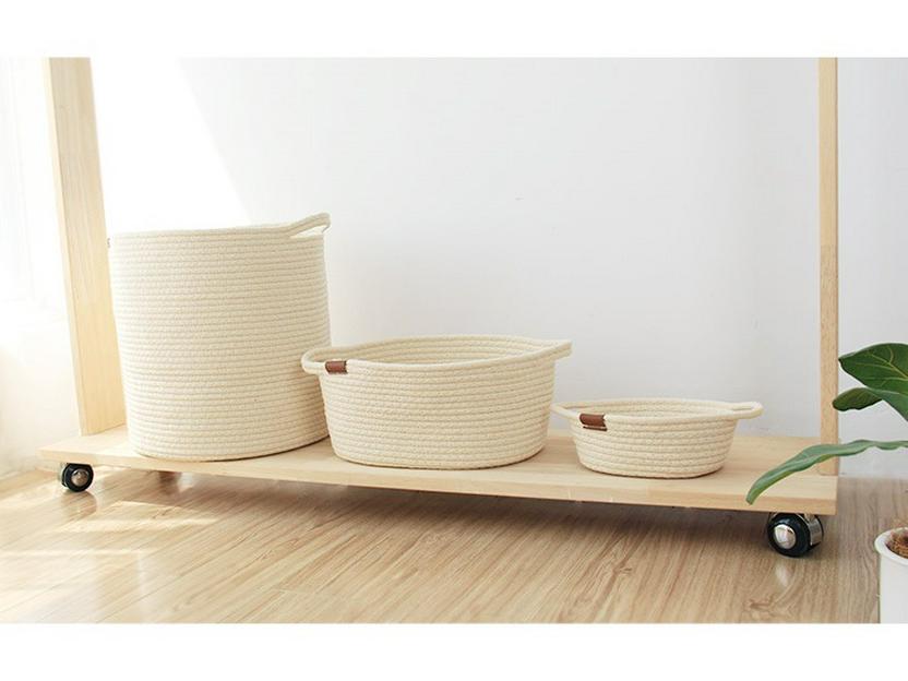 Nordic Cotton Rope Storage Basket for Bedroom: Laundry, Toys, Snacks, Japanese Style Organizer