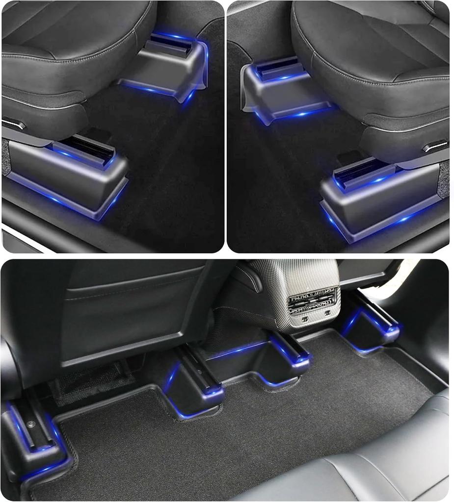 7PCS Auto Seat Slide Rail Cover for Tesla Model Y Juniper 2025 2026 Under Seat Wrap Corner Guards Slide Rail Protector Kit Full