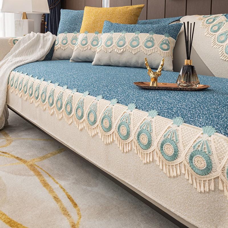 Chenille Sofakissen Vier Jahreszeiten Universal Rutschfestes Kissen Modern Leichter Luxus High-End Sofa Handtuch Sofabezug Vollbezug Stoff
