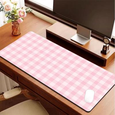 Pink Lattice Mouse Pad Kawaii Cute Mousepad Desk Mat Gaming Laptop Office Carpet Keyboard Mechanical Gamer Keyboard Mouse Mats
