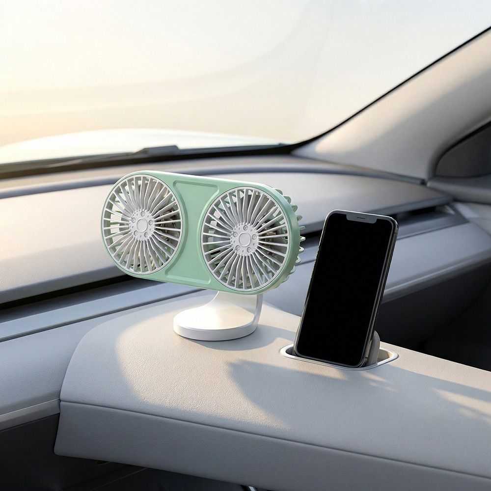 360° Rotating Mini Fan Low Noise Auto Electric Fan Mute Auto Ventilation Fan  Dashboard