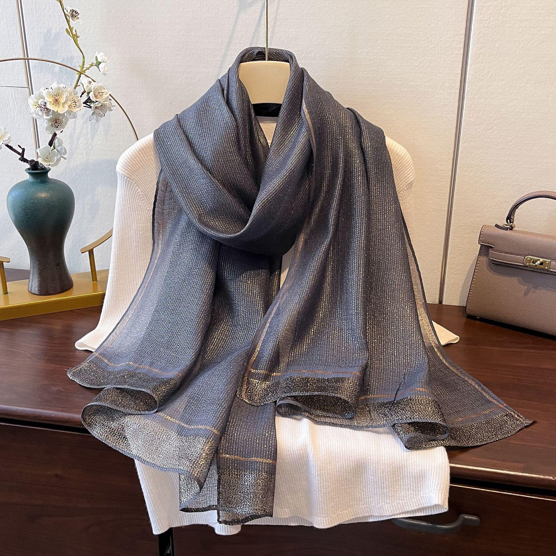 

Весенне-летняя новинка, модный шарф с темпераментом, тонкая шаль для кондиционирования воздуха, длинный теплый шарф из искусственного шелка для женщин 80*190cm