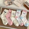 Cartoon Dackel Welpensocken, Mädchen Mid-Calf Socken und Niedliche Mädchen Lange Strümpfe für Frühling und Sommer