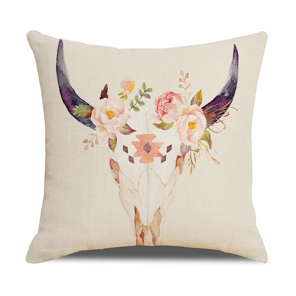 Ins Style New Dream Catcher Linen Sofa Pillow Cover Feather Digital Print Cushion Cover