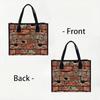 Vintage Red Brick Print Tote Bag Large Capacity Casual Daily Bag for Work Shopping Travel Portable Lightweight Shoulder Bag