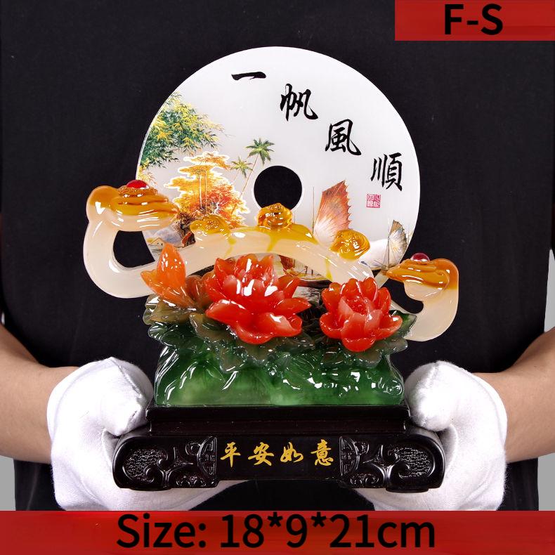 Jade Ruyi Sicherheits-Schnalle Dekoration Moderner Chinesischer Stil Wohnzimmer Weinschrank Reichtumsanziehende Dekoration