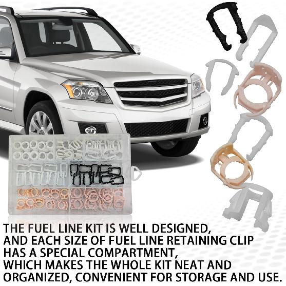 Msyuusr 70Pcs Fuel Line Clips, 3/8" 5/16" Plastic Fuel Tank Repair Kit, 7 Size Nylon Fuel Line Repair Kit, Auto Fuel Line Retainer Clips Replacement