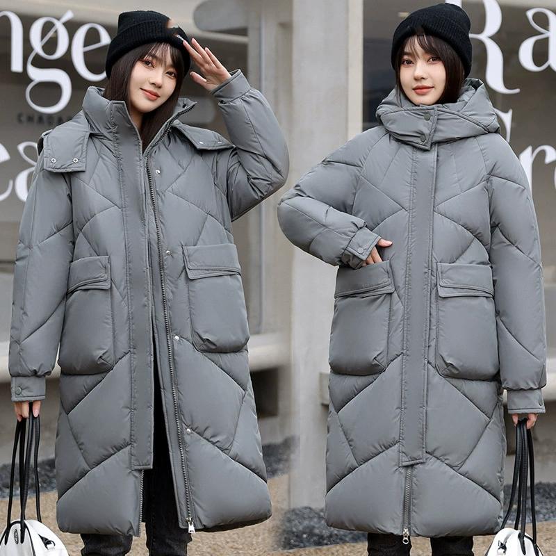 Plus Size Winter Women Parka Hooded Jackets Thicken Warm Cotton-padded Puffer Coats Casual Long Parkas Clothes Loose Outerwear