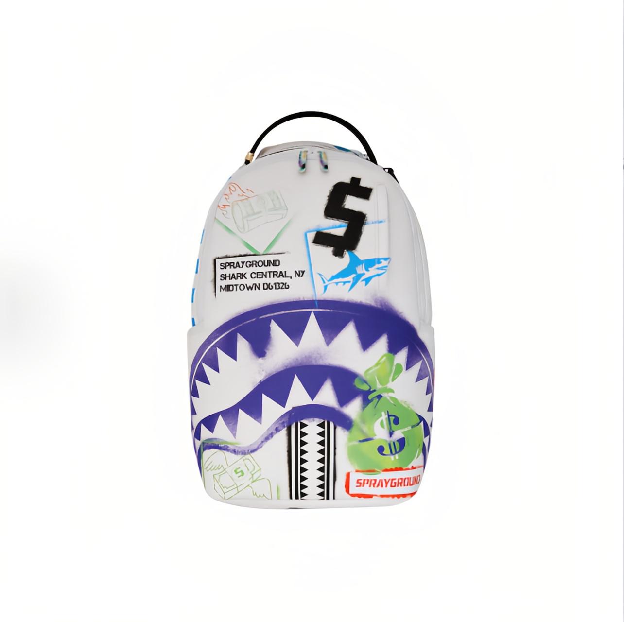 

SPRAYGROUND SG Акула Большой Логотип Модный Американский Уличный Стиль ПВХ Рюкзак 45cm × 30cm × 15cm