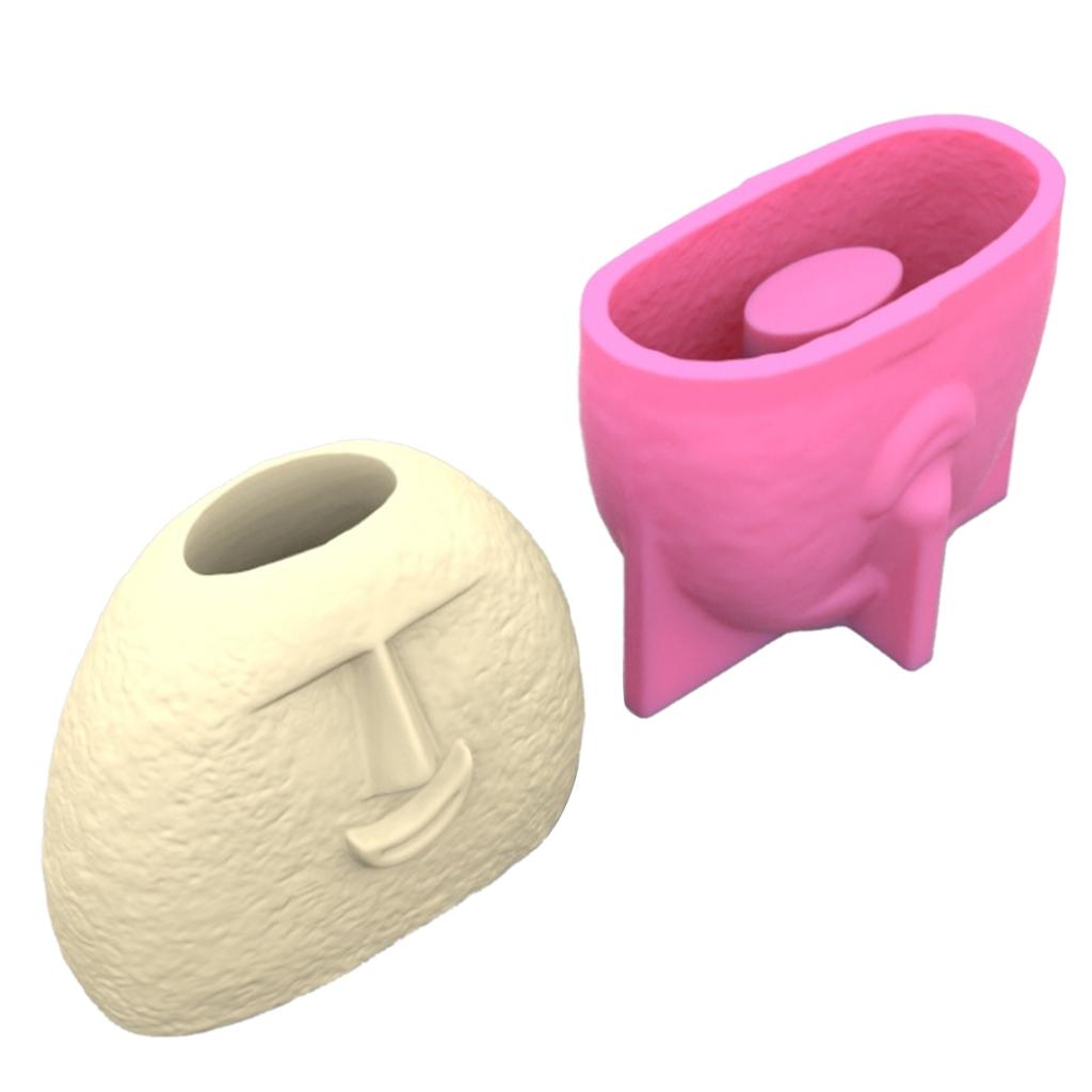 Menschliche Gesichtsform Pflanzgefäßform Heimdekorationen Silikonform für Blumentopf Betonform DIY Harzgusswerkzeug