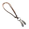 Retro Zinc Alloy Necklace Lightweight Brown Leather Neckchain Jewelry For Everyday Wear And Stylish Occasion