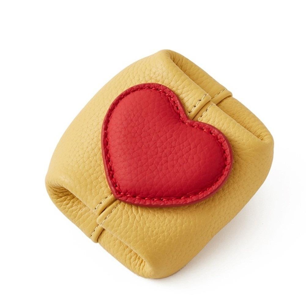 

Квадратний шкіряний гаманець для монет Однотонний мішечок для прикрас Повсякденний гаманець для монет Жіночий жовтий